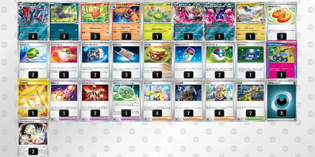 2/9 シティリーグベスト4入賞Nのゾロアークexデッキ-w80